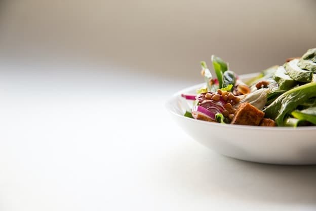Fresh vegetable and avocado crisp salad bowl
